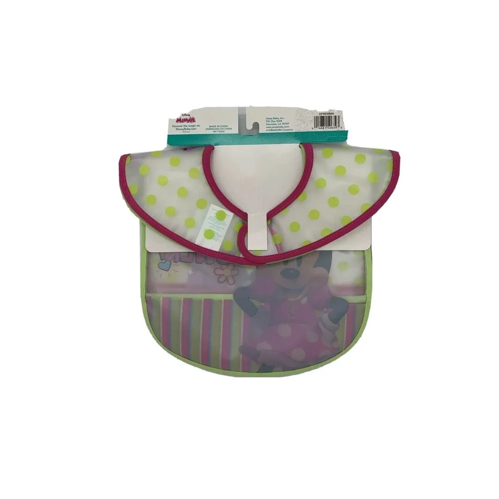 Disney 2 pk Minnie Mouse‎ Toddler Bibs Water Resistant NEW
